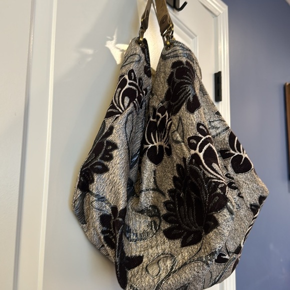 ZAND Amsterdam purse bag tote silver cream floral with movable straps - Picture 3 of 16